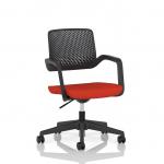 Cosmo Task Operator Chair Black Frame Bespoke Colour Seat Tabasco Orange KCUP4731
