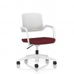Cosmo Task Operator Chair White Frame Bespoke Colour Seat Ginseng Chilli KCUP4746