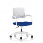 Cosmo Task Operator Chair White Frame Bespoke Colour Seat Stevia Blue KCUP4750