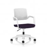 Cosmo Task Operator Chair White Frame Bespoke Colour Seat Tansy Purple KCUP4752
