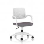 Cosmo Task Operator Chair White Frame Bespoke Colour Seat Rivet Fuse KCUP4754