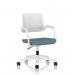 Cosmo Task Operator Chair White Frame Bespoke Colour Seat Rivet Quench KCUP4755