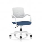 Cosmo Task Operator Chair White Frame Bespoke Colour Seat Quest Limpet KCUP4759