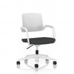 Cosmo Task Operator Chair White Frame Bespoke Colour Seat Quest Mussel KCUP4760