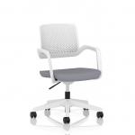 Cosmo Task Operator Chair White Frame Bespoke Colour Seat Quest Shell KCUP4762