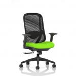 Prism Mesh Back Chair With Height Adjustable Arms Bespoke Colour Seat Myrrh Green KCUP4768