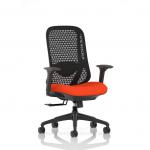 Prism Mesh Back Chair With Height Adjustable Arms Bespoke Colour Seat Tabasco Orange KCUP4771