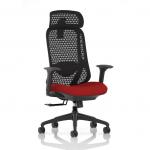 Prism Mesh Back Chair With Height Adjustable Arms with Headrest Bespoke Colour Seat Bergamot Cherry KCUP4785