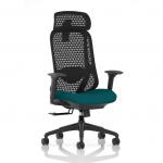 Prism Mesh Back Chair With Height Adjustable Arms with Headrest Bespoke Colour Seat Maringa Teal KCUP4787