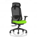 Prism Mesh Back Chair With Height Adjustable Arms with Headrest Bespoke Colour Seat Myrrh Green KCUP4788