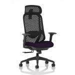 Prism Mesh Back Chair With Height Adjustable Arms with Headrest Bespoke Colour Seat Tansy Purple KCUP4792