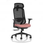 Prism Mesh Back Chair With Height Adjustable Arms with Headrest Bespoke Colour Seat Quest Shrimp KCUP4803
