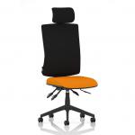 Orlena High Back Task Operator Chair With Headrest Bespoke Colour Seat Senna Yellow KCUP4889