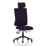 Orlena High Back Task Operator Chair With Headrest Bespoke Colour Back And Seat Tansy Purple KCUP4912