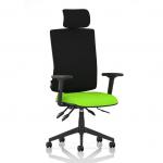 Orlena High Back Task Operator Chair With Arms And Headrest Bespoke Colour Seat Myrrh Green KCUP4928