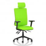 Orlena High Back Task Operator Chair With Arms And Headrest Bespoke Colour Back And Seat Myrrh Green KCUP4948