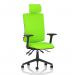 Orlena High Back Task Operator Chair With Arms And Headrest Bespoke Colour Back And Seat Myrrh Green KCUP4948