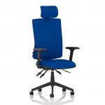 Orlena High Back Task Operator Chair With Arms And Headrest Bespoke Colour Back And Seat Stevia Blue KCUP4950