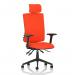 Orlena High Back Task Operator Chair With Arms And Headrest Bespoke Colour Back And Seat Tabasco Orange KCUP4951