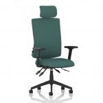 Orlena High Back Task Operator Chair With Arms And Headrest Bespoke Colour Back And Seat Quest Kelp KCUP4958