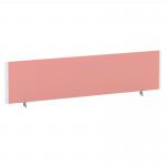 ImpulseEvolve Plus Bench Screen 1800 White Frame Bespoke Quest Shrimp Fabric LEB458