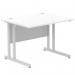 Impulse 1000 x 800mm Straight Office Desk White Top Silver Cantilever Leg MI000304