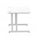 Impulse 1000 x 800mm Straight Office Desk White Top Silver Cantilever Leg MI000304