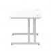 Impulse 1000 x 800mm Straight Office Desk White Top Silver Cantilever Leg MI000304