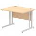 Impulse 1000 x 800mm Straight Office Desk Maple Top Silver Cantilever Leg MI000348