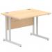 Impulse 1000 x 800mm Straight Office Desk Maple Top Silver Cantilever Leg MI000348