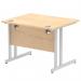 Impulse 1000 x 800mm Straight Office Desk Maple Top Silver Cantilever Leg MI000348