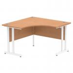 Impulse 1200mm Corner Office Desk Oak Top Silver Cantilever Leg MI000819