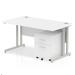 Impulse 1400 Straight Cantilever Workstation 500 Two drawer mobile Pedestal Bundle White MI000955