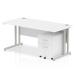 Impulse 1600 Straight Cantilever Workstation 500 Two drawer mobile Pedestal Bundle White MI000956