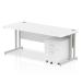 Impulse 1800 Straight Cantilever Workstation 500 Two drawer mobile Pedestal Bundle White MI000957