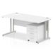 Impulse 1200 Straight Cantilever Workstation 500 Three drawer mobile Pedestal Bundle White MI000974
