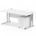 Impulse 1400 Straight Cantilever Workstation 500 Three drawer mobile Pedestal Bundle White MI000975
