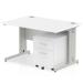 Impulse 1200 Straight Wire Managed Workstation 500 Two drawer mobile Pedestal Bundle White MI000994