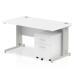 Impulse 1400 Straight Wire Managed Workstation 500 Two drawer mobile Pedestal Bundle White MI000995