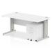 Impulse 1600 Straight Wire Managed Workstation 500 Two drawer mobile Pedestal Bundle White MI000996