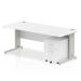 Impulse 1800 Straight Wire Managed Workstation 500 Two drawer mobile Pedestal Bundle White MI000997