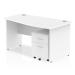 Impulse 1400 Right Hand Wave Panel End Workstation 500 Two Drawer Mobile Pedestal Bundle White MI001156