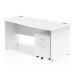 Impulse 1600 Right Hand Wave Panel End Workstation 500 Two Drawer Mobile Pedestal Bundle White MI001157