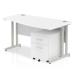 Impulse 1400 Right Hand Wave Cantilever Workstation 500 Two Drawer Mobile Pedestal Bundle White MI001176