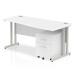 Impulse 1600 Right Hand Wave Cantilever Workstation 500 Two Drawer Mobile Pedestal Bundle White MI001177