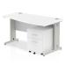 Impulse 1400 Right Hand Wave Wire Managed Workstation 500 Two Drawer Mobile Pedestal Bundle White MI001196
