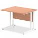 Impulse 1000 x 800mm Straight Office Desk Beech Top White Cantilever Leg MI001673