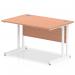 Impulse 1200 x 800mm Straight Office Desk Beech Top White Cantilever Leg MI001674