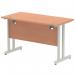 Impulse 1200 x 600mm Straight Office Desk Beech Top Silver Cantilever Leg MI001679