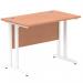 Impulse 1000 x 600mm Straight Office Desk Beech Top White Cantilever Leg MI001683